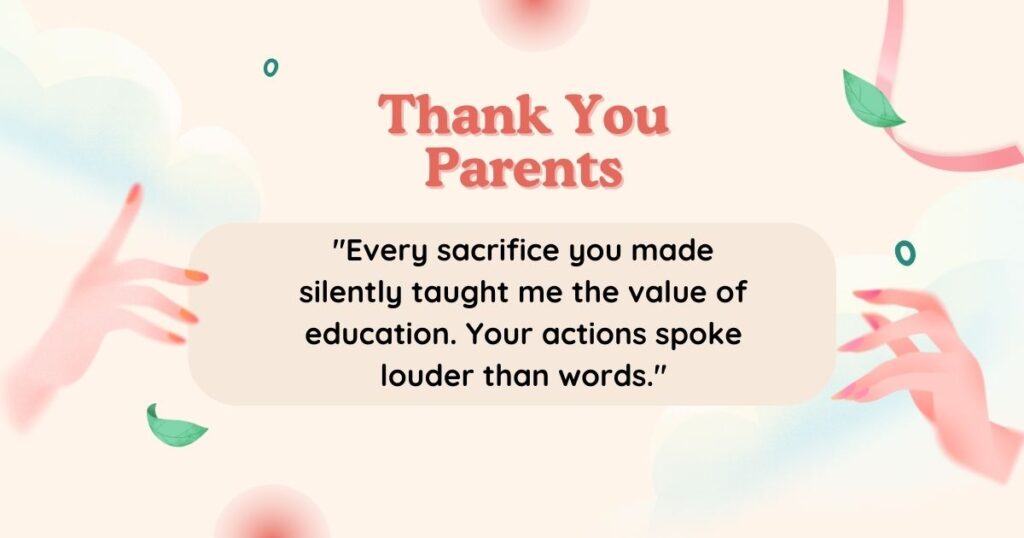 Graduation Thank You Messages to Parents from Son