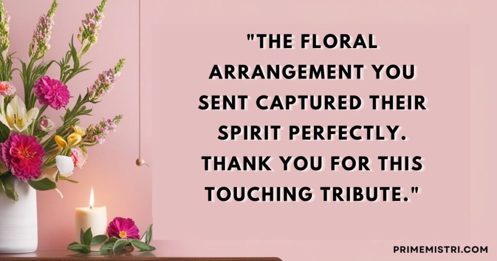 Thank You Notes for Those Who Sent Flowers