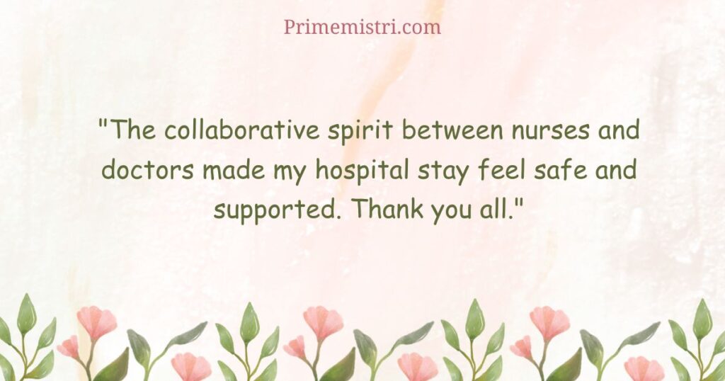 Short Thank You Message for Nurses and Doctors