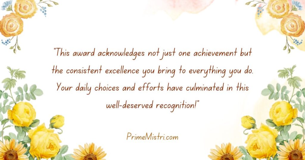 Words of Congratulations on Receiving an Award